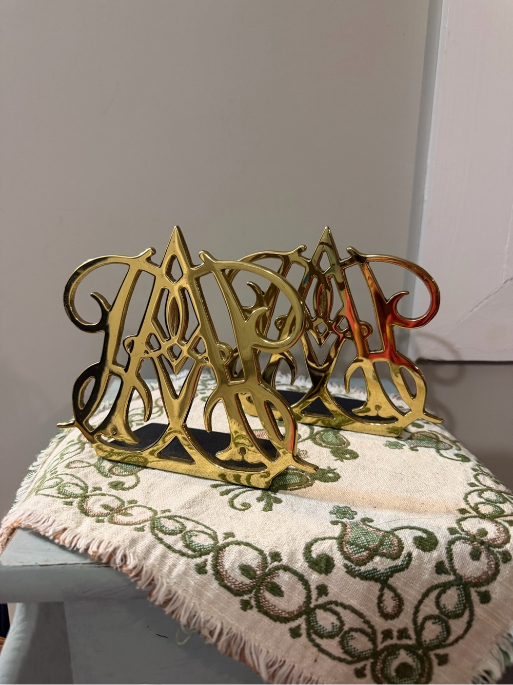Williamsburg Brass Monogram Bookend Set
